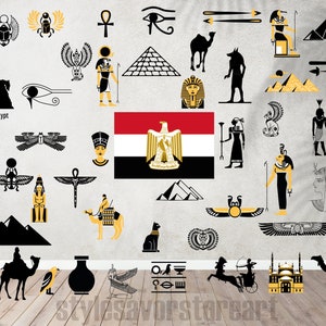 Egyptian svg bundle, egyptian Collection, Egyptian clipart, Egypt svg, Egyptian Symbols, Egypt Silhouette, Cleopatra, Eye of Horus, pharaoh