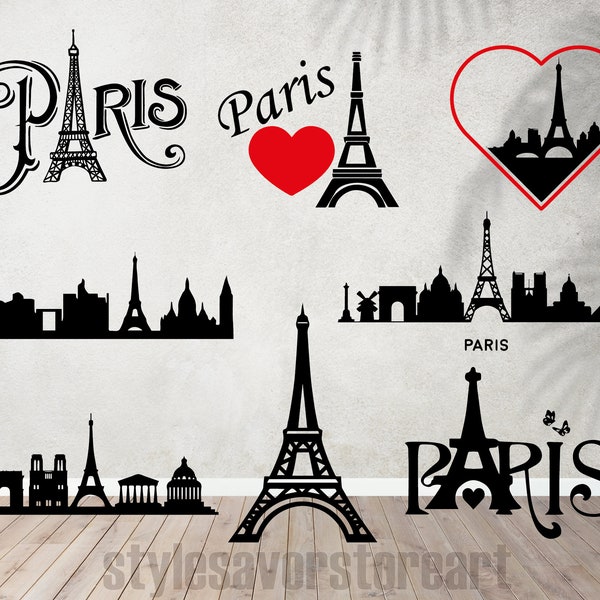 Eiffel Tower SVG, Paris SVG, France SVG, French City svg, Travel svg, Cut File for Cricut, Silhouette, Vinyl Transfer, Sublimation