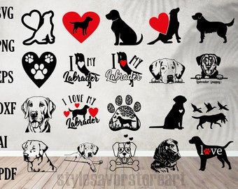 Labrador SVG - Labrador Silhouette - SVG Cut Files - Labrador Bundle SVG- Labrador Clipart- Labrador Cut File- Animal Svg- Instant Download