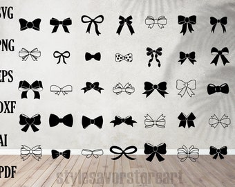 Ribbon Bow SVG Bundle, Ribbon SVG, Bow svg, Present Svg, Bow Tie SVG, Png, Svg Files for Cricut, Silhouette, Present Bow svg, Cricut