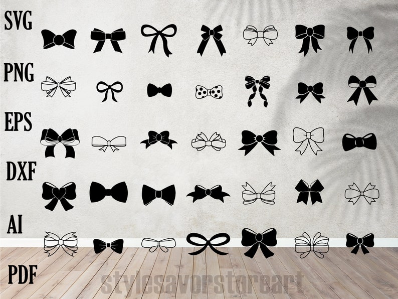 Ribbon Bow SVG Bundle, Ribbon SVG, Bow svg, Present Svg, Bow Tie SVG, Png, Svg Files for Cricut, Silhouette, Present Bow svg, Cricut image 1