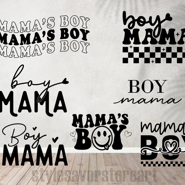 Mama's Boy Svg, Boy Mom Svg, Mother's Day Svg, Mama Shirt Design Svg Png Eps Dxf Pdf Cut File, Silhouette Cutting File Instant Download