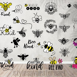 Bee path bundle SVG PNG Files for cutting machines, digital clipart, honeybee, bumble bee, heart, dotted lines