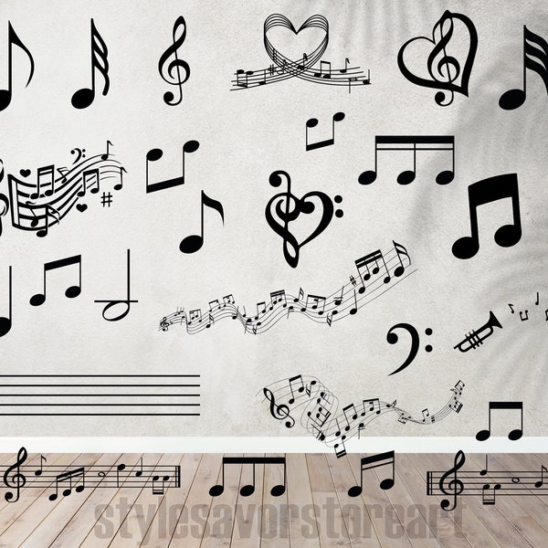 Musical Notes Instant Download SVG, PNG, EPS, dxf, jpg digital download