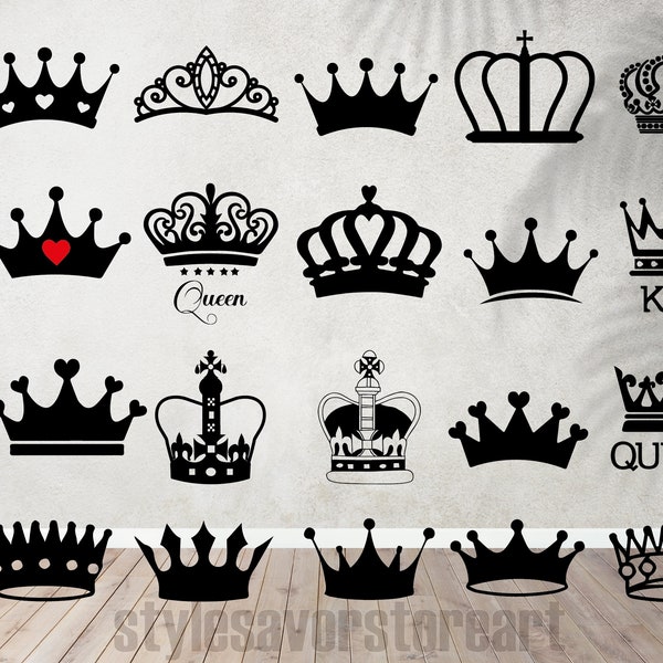 Royal Crown SVG File, King Crown SVG, Queen Crown SVG, Princess Tiara Svg, File For Cricut, For Silhouette, Cut File, Dxf, Png, Svg