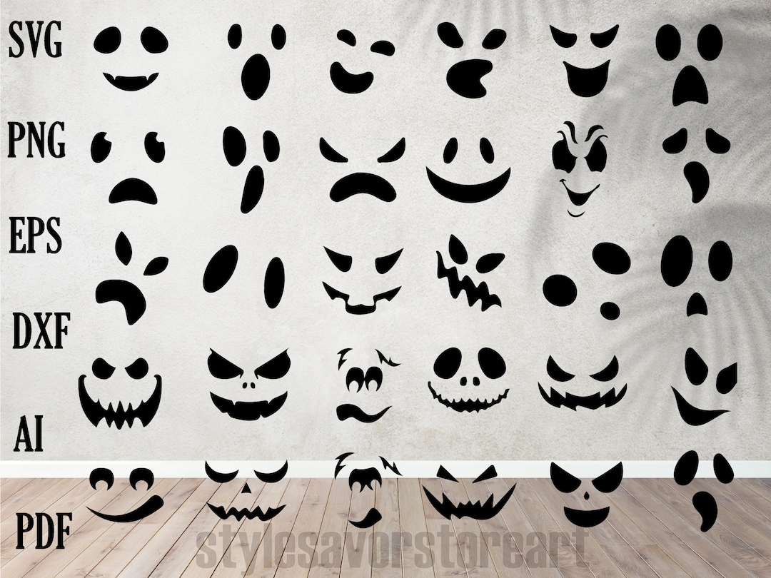 Ghost Face SVG Bundle, PNG, Halloween Svg, Cricut, Ghost Design, Cute ...