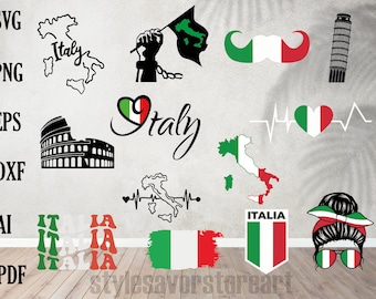 drapeau italien svg bundle drapeau italien png bundle couches coupe fichiers cricut italie svg bundle italia svg bundle gratuit usage commercial vecteur eps