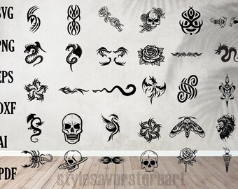 tattoo silhouette svg Flower cameo tattoo cut file Heart tattoo clipart Old school png vector Moon tattoo Hand Ok tattoo stencil art