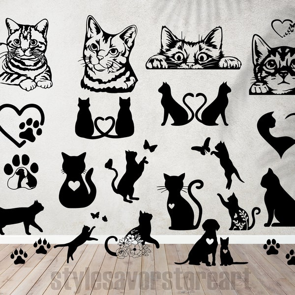 Cat Silhouette | Cat SVG | Cat Head SVG | Cat Face SVG | Cat Cut Files | Cat Design | Kitten Svg | Cat Vector | Kitty Svg | Pet Silhouette