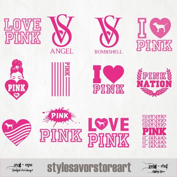 Roze SVG, roze SVG bundel, ik hou van roze, roze gesneden bestand, roze cricut, roze silhouet, roze natie SVG, roze vlag, hou van roze, roze meisje SVG