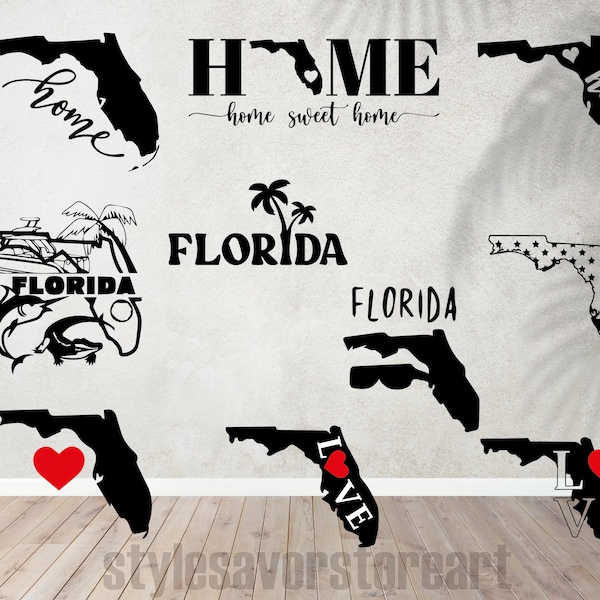 Florida State SVG Bundle, Florida SVG, Florida Home SVG, Florida Outline Svg, Florida Clipart, Vacation Svg, Patriotic, Svg Cut Files