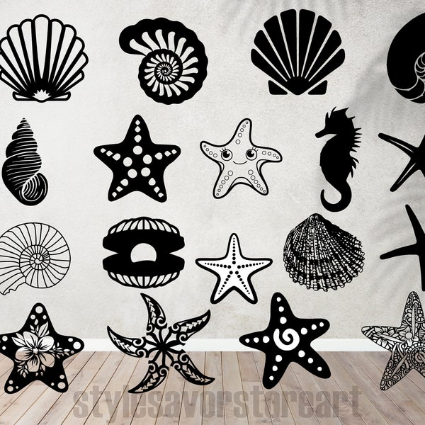 Seashell SVG Bundle, Seashell PNG Bundle, Seashell Clipart, Seashell SVG Cut Files for Cricut, Seashell Silhouette, Sea world svg, Shell svg