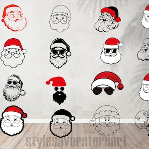 Santa SVG, Santa Face SVG, Christmas SVG, Santa Cut File, Santa Face Clip Art, For Cricut and Glowforge | svg jpg png eps