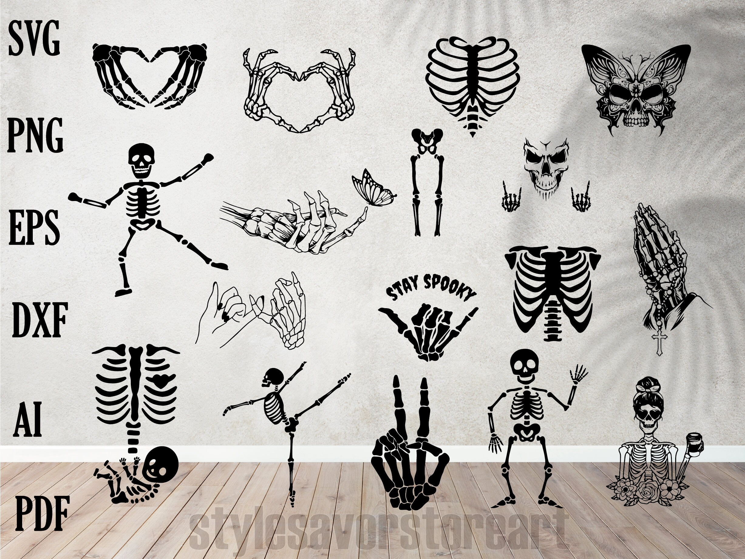 SKELETON SVG, Skeleton Svg Bundle, Skeleton Clipart, Skeleton Cut Files ...