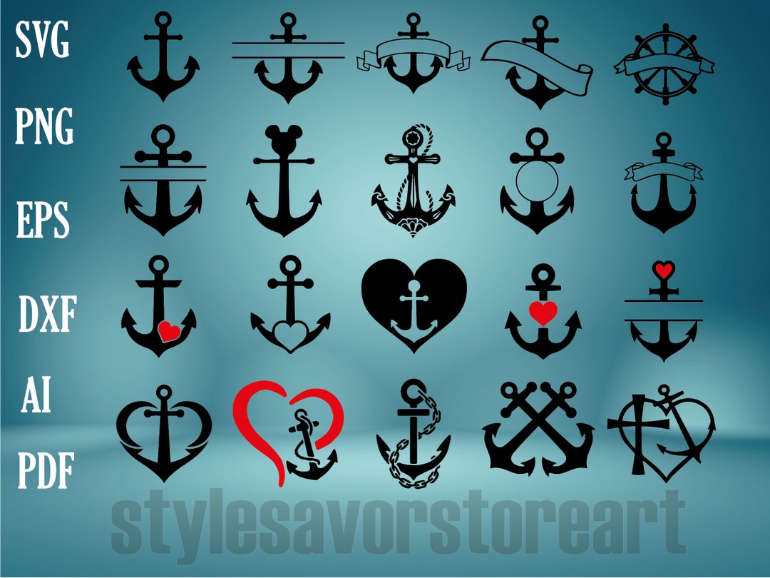 Anchor SVG Bundle Split Anchor Rope SVG Anchor Frame SVG Etsy