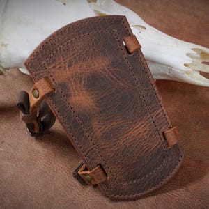 Handcrafted Leather Archery Arm Guard: Traditional Arm Brace