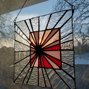 Vibrant Geometric Square Stained Glass Suncatcher PATTERN PDF