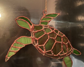 Swimming Sea Turtle Stained Glass PDF PATTERN