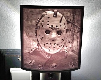 Jason (woods)/Horror Movie/Camp Crystal Lake/Night Light/3D Printed/Bathroom/Teens Room/Man Cave