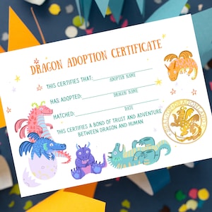 Adoptiecertificaat Dragons Party | Drakenfeest | DIRECT DOWNLOADEN | Afdrukken