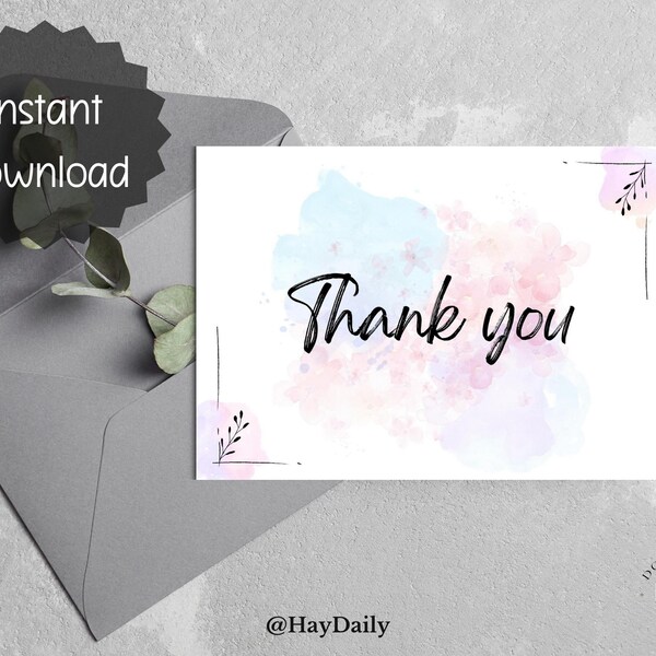 Thank You Printable - Etsy