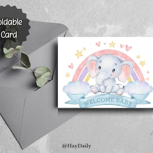 Willkommen Baby druckbare Karte / Sofortiger Download PDF / Kartenvorlage / Baby Shower Kartenvorlage / Herzlichen Glückwunsch druckbare Karte