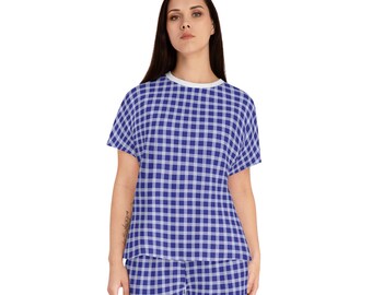 Hawaiian Plaid | Palaka | Country Style | Women's Short Pajama Set (AOP)