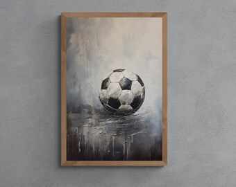 Neutral Soccer Ball Art: Modern Kids Room Decor (Digital Download)