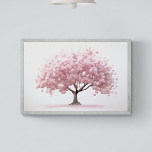 Cherry Blossom Tree, Kids Digital Art, Nursery Art, Digital Download, Spring Printable, Kids Wall Art