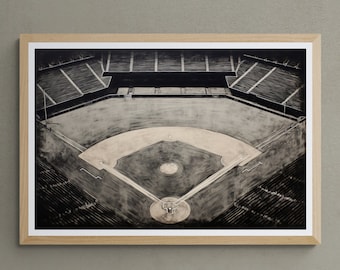 Baseball Field Wall Art Neutral Modern , Kids Room Wall Art, Kids Digital Art, Teen Boy/Girl Wall Art Decor