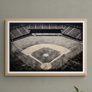 Baseball Field Wall Art Neutral Modern , Kids Room Wall Art, Kids Digital Art, Teen Boy/Girl Wall Art Decor