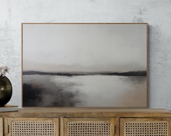 Neutral Abstract Landscape Art Print: Minimalist Wall Decor (Digital Download)