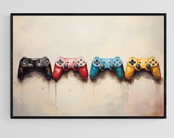 Game Controller Wall Art Vintage , Kids Room Wall Art, Kids Digital Art, Teen Wall Art Decor, Boy Room Digital Art