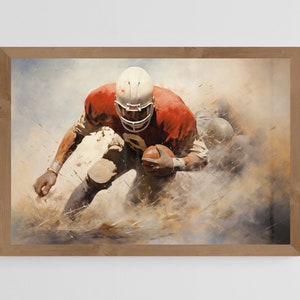 Vintage Football Player Art Print: Teen Boy Room Decor (Digital Download)