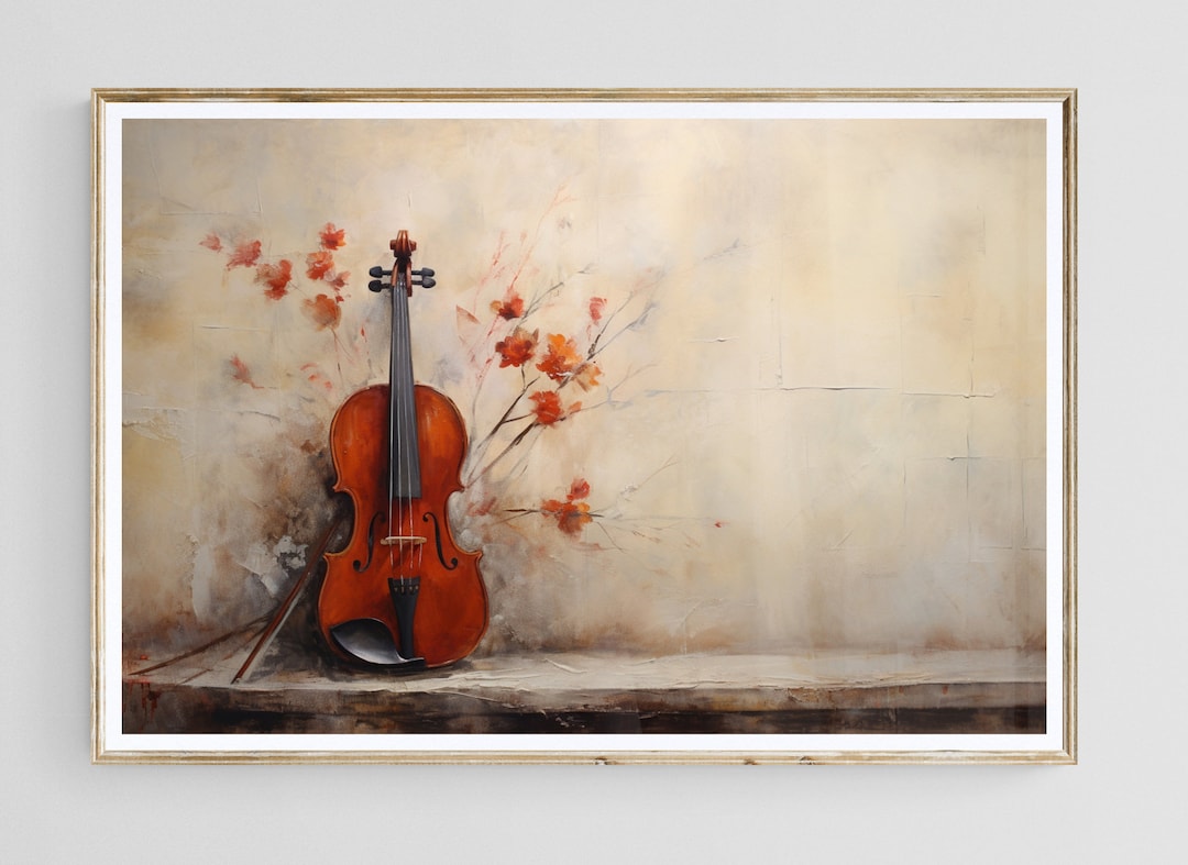 Vintage Viola Art Print: Minimalist Orchestra Instrument (digital ...
