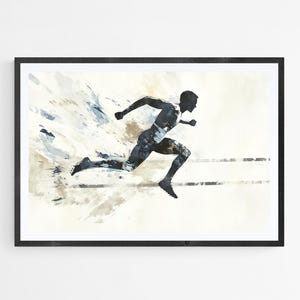 Track Runner Art Print: Vintage Style, Teen Boy Room (Digital Download)