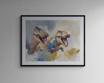 Muted Dinosaur Prints: Kids Room Wall Art (Digital Download)
