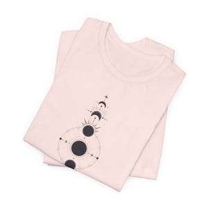 Moon Phases Vertical T-Shirt | Boho Style Lunar Tee | Hippi Inspired Moon Cycle Top | Spiritual Celestial Fashion | Mystical Night Sky Shirt image 8