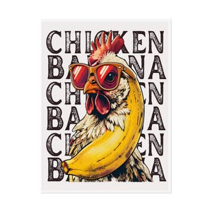 Viral Meme Chicken Banana Poster - Internet Phenomenon Wall Art, Funny Animal Meme Decor, Quirky Kitchen Poster, Unique Gift for Meme Lovers