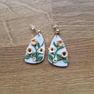 Floral polymer clay earrings