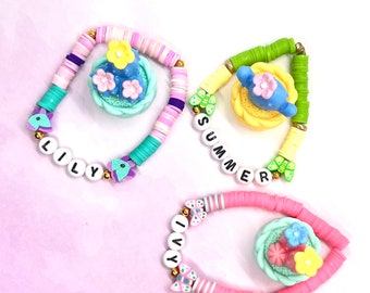 Charm bracelet | Heishi Bracelet | Personalized Name Bracelets | Custom Beaded Bracelet | Name Bracelet | Girls Bracelets | Kids Bracelets