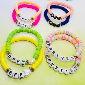 BFF Bracelets / Back to school bracelet / Friendship bracelet / Matching bracelets / Gift for friend / Name bracelet / Custom name bracelet