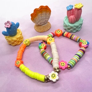 Smiley Bracelet | Bracelet with Smiley | Heishi Bracelet | Rainbow bracelet | Flower bracelet | Kids bracelet | BFF bracelet