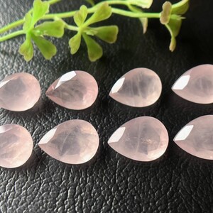 8 Stück Hochwertige Natürliche Rosenquarz Facettierte Edelstein, Größe 10 x 14 MM