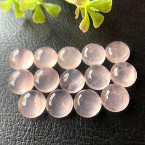 14 Pieces High Quality Natural Rose Quartz Cabochon Gemstone, Size 10x10 MM, Smooth Gemstone, RoseQuartz Gemstone For Making Jewelry & Use