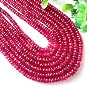 AAA+Quality Natural Ruby Faceted Beads, Jewelry Making Beads, Loose Red Ruby Gemstone Beads for Jewelry Making, or Ready to Wear