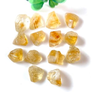 AAA 15 Pieces Yellow Citrine Stone Raw, Size 9-14 MM Birthstone Citrine Cluster Raw Healing Crystal Stones, Loose Citrine, Wholesale Rough