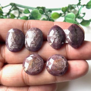 3 Match Pair, Natural Sheen Sapphire Rose Cut Pair, 22x12-15x15-20x12 MM-Sapphire Flat Back Pair, Sheen Sapphire Gemstone, Earring Set Pair