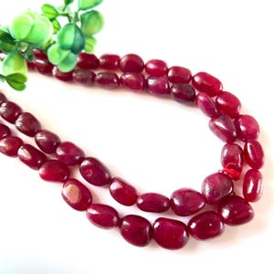 AAA+Quality Natural Ruby Smooth Beads, Jewelry Making Beads, Loose Red Ruby Gemstone Beads for Jewelry Making, or Ready to wear ,