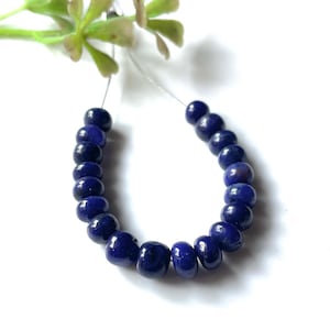 15 Pieces~Natural Blue Sapphire Smooth Beads, 5 MM Sapphire Loose Beads, Sapphire Rondelle Smooth Beaded Beads, For Jewellery Making